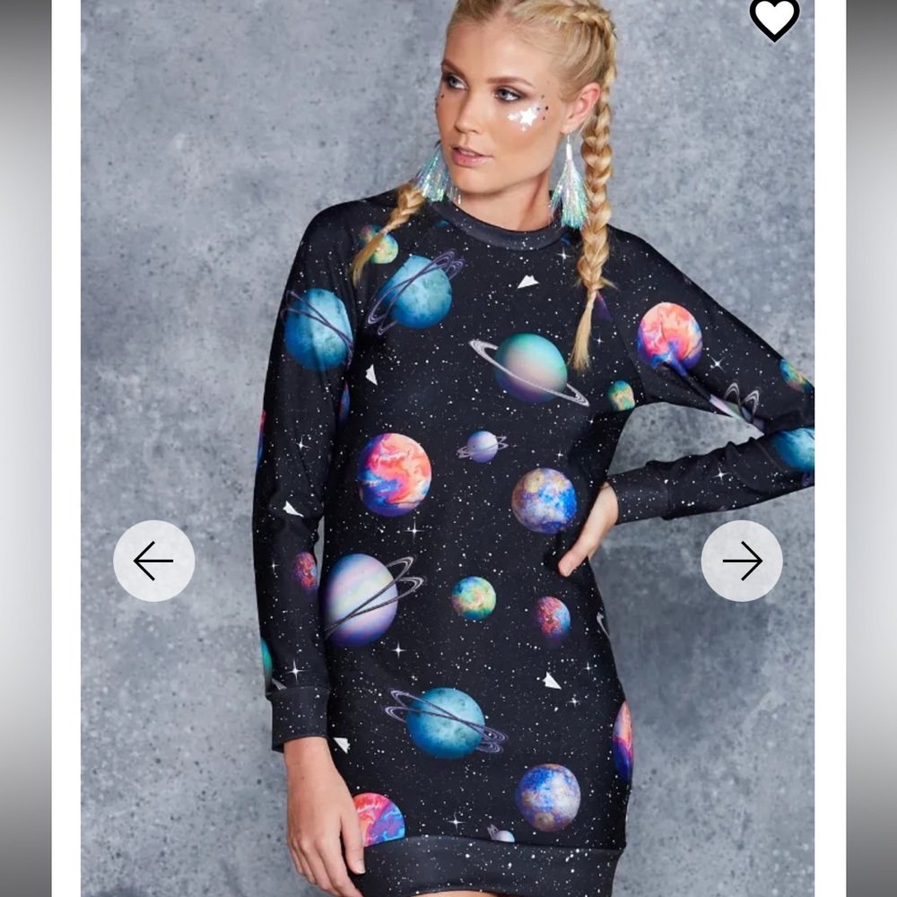 Black milk paper universe sweater dress